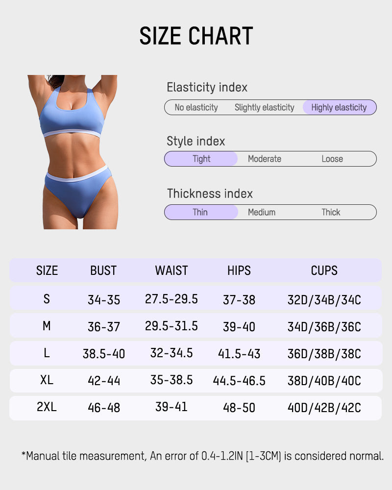 Sporty Back Bralette & Banded Hipster Bikini Set