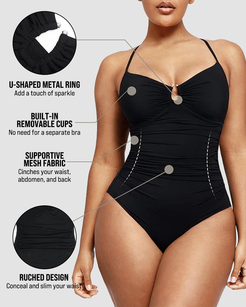 Smart Sculpt U-Ring Cut Out Shaping Swimsuit