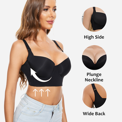 SheCurve® Full-Coverage Back Smoothing Bra-Brown