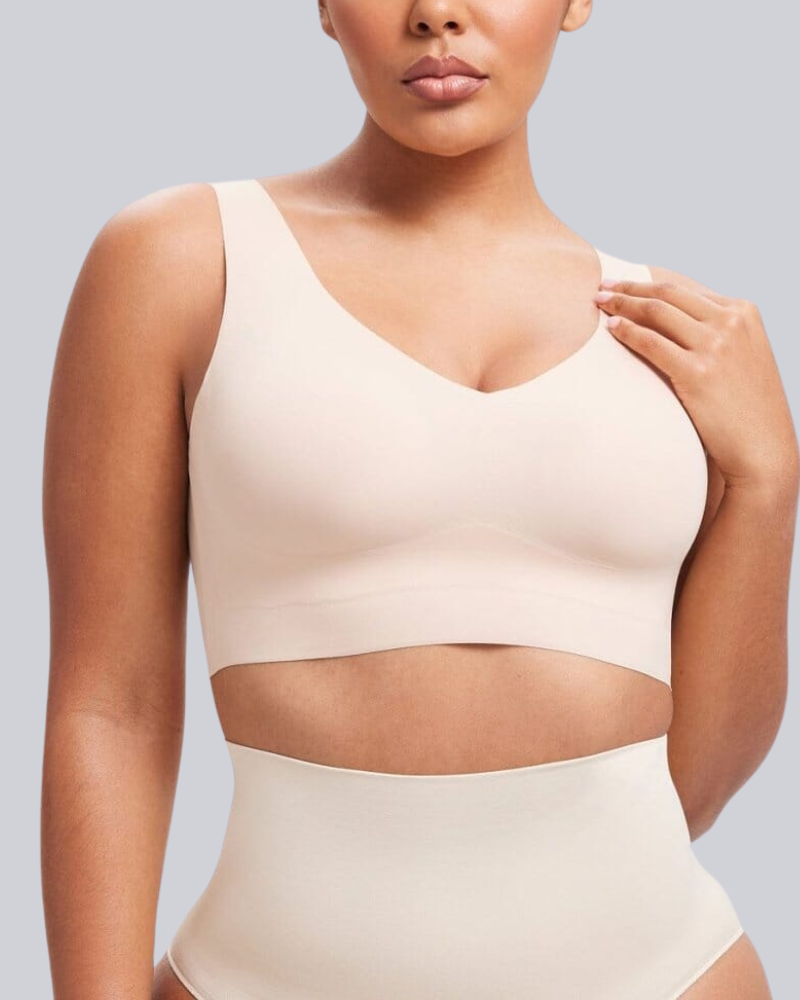 Wireless Back Smoothing V-Neck Tank Bra