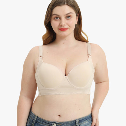 SheCurve® Full-Coverage Back Smoothing Bra-Brown