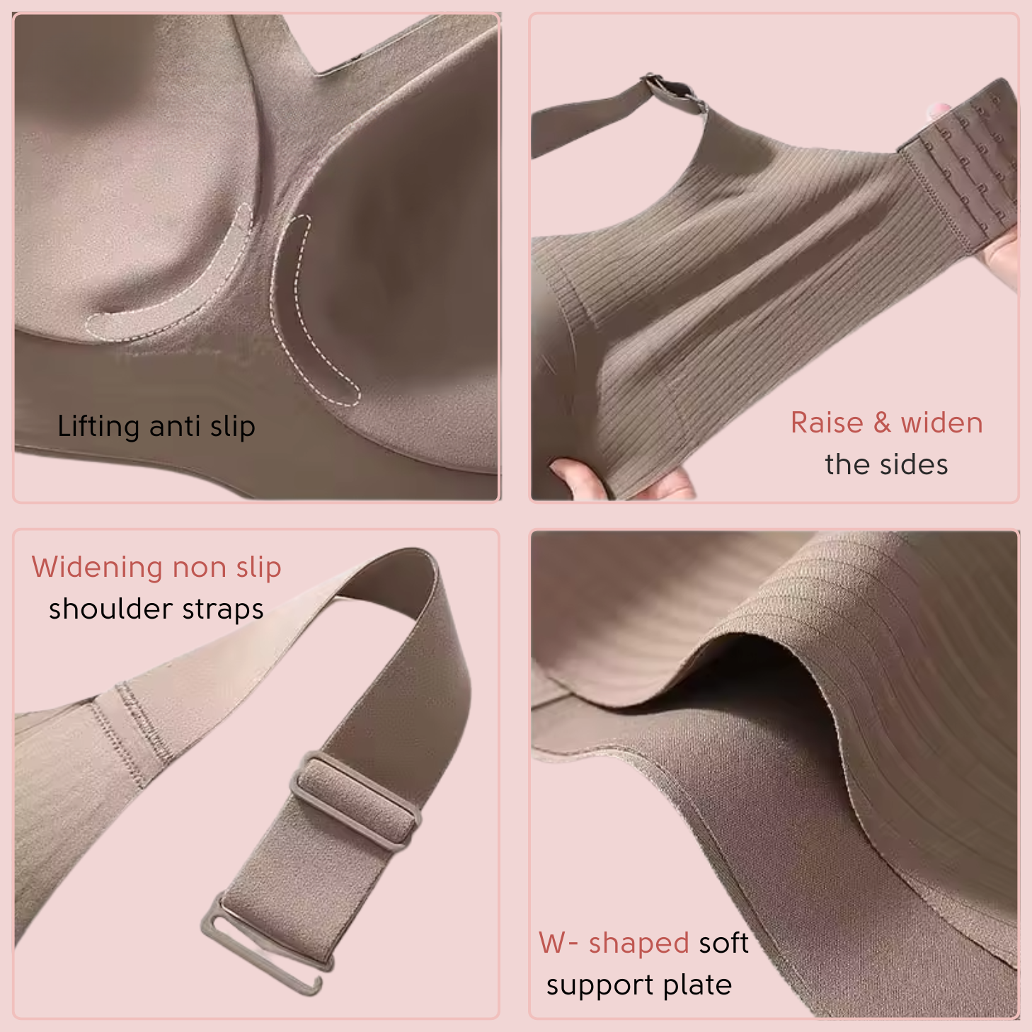Widened Lifting Non Slip Shoulder Strap Bra
