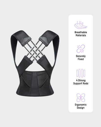 Adjustable Back Posture Corrector Brace for Women & Men