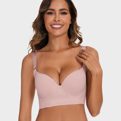 SheCurve® Full-Coverage Back Smoothing Bra-Brown