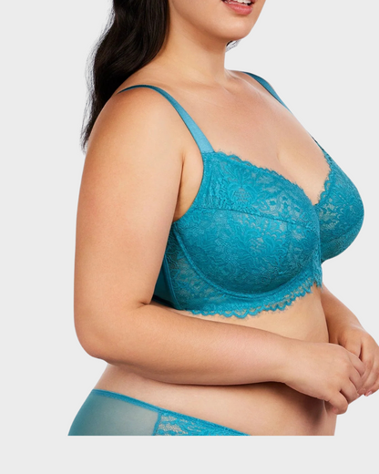 Comfort Unlined Lace Underwire Push Up Bra