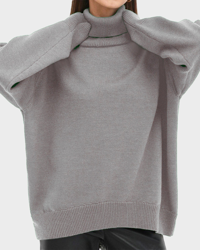 Cozy Turtleneck Knit Pullover Sweater