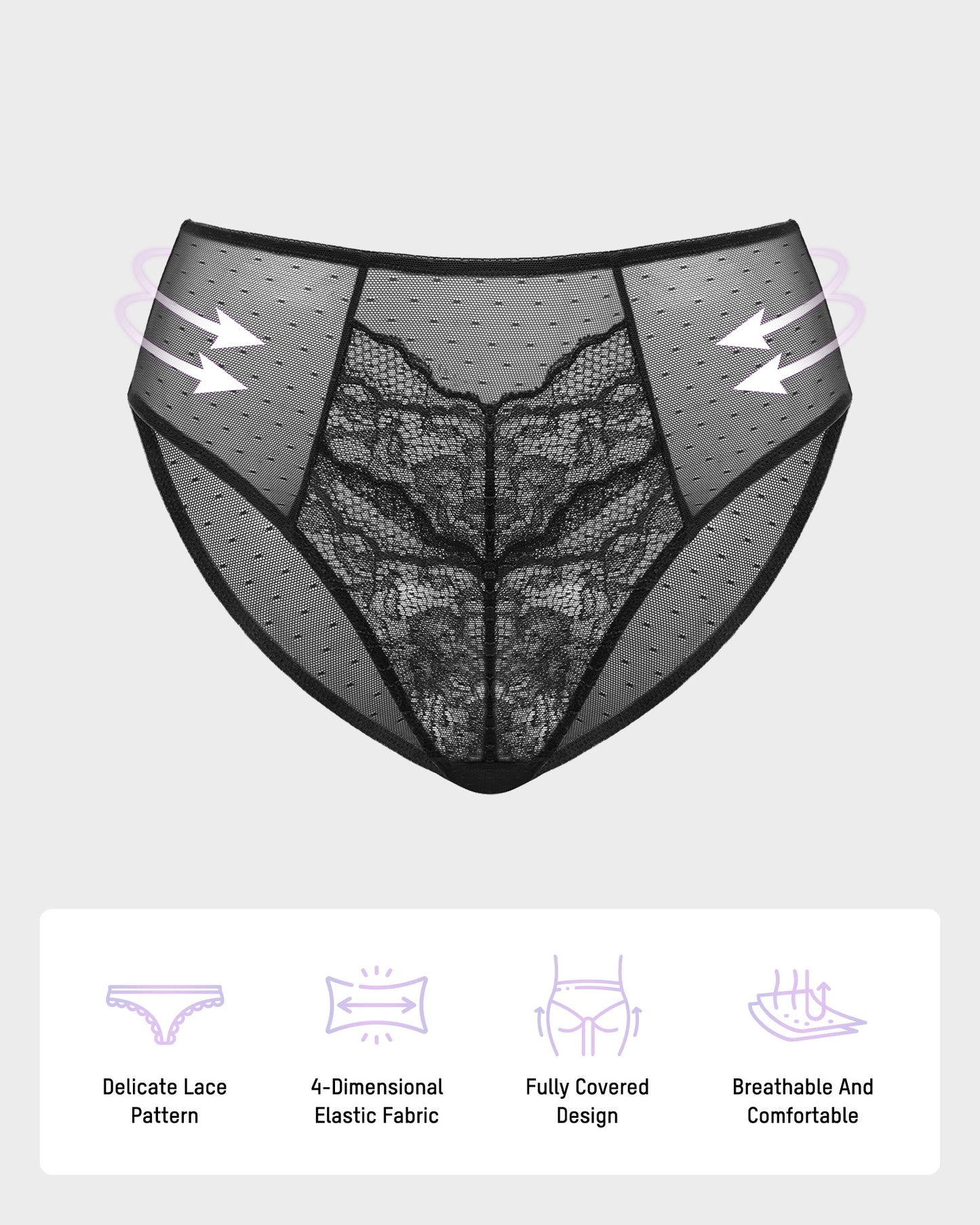 Enchant Floral Lace Brief Underwear (3 Pack)