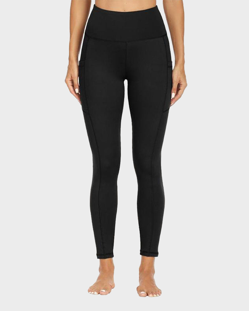 Fleece-Lined High-Waist Leggings with Pockets
