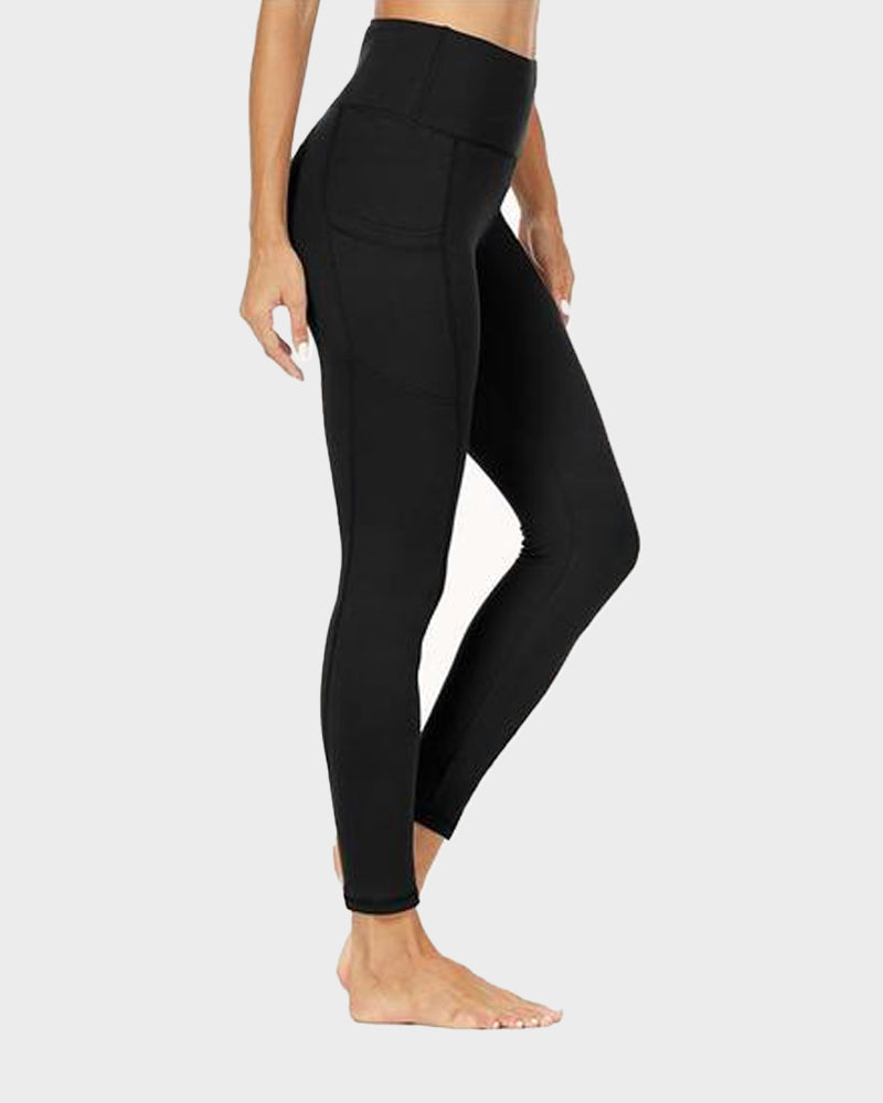 Fleece-Lined High-Waist Leggings with Pockets