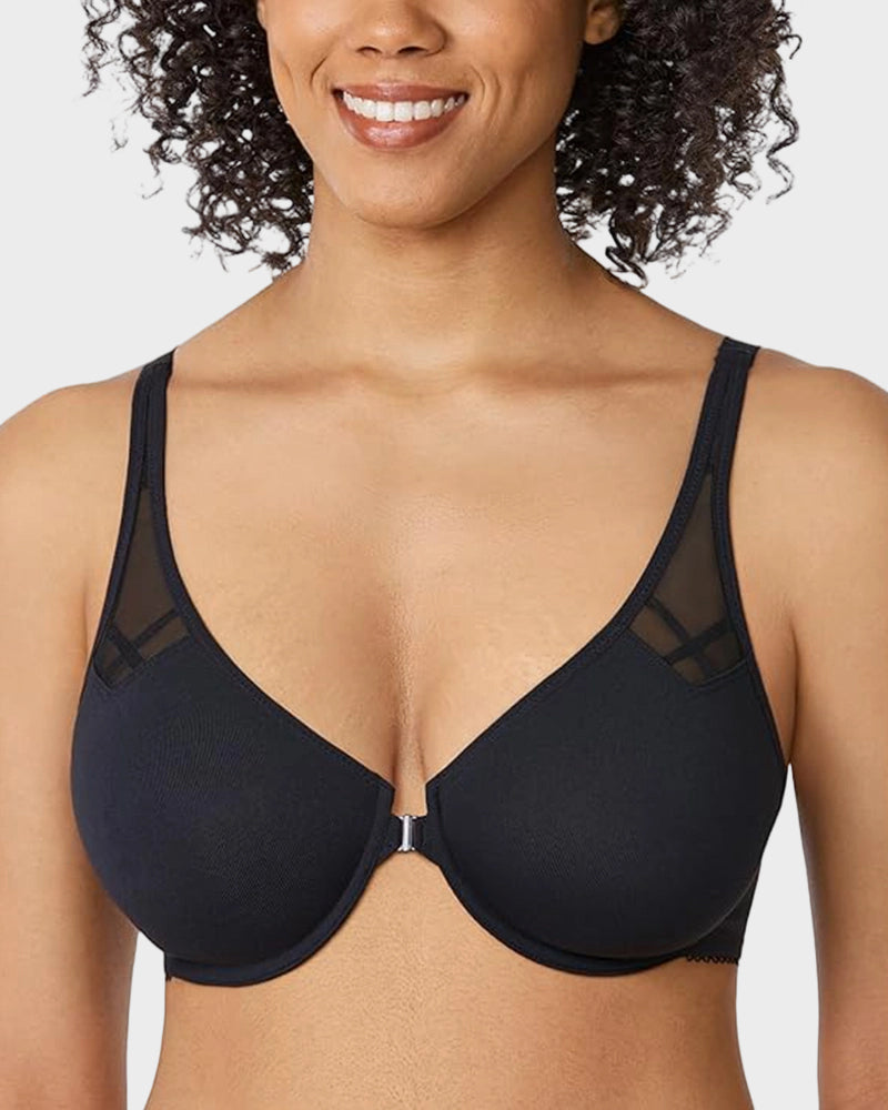 Front Closure Supportive Underwire Plunge Bra