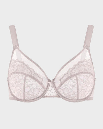 Full Coverage Lace Minimizer Bra - Petal