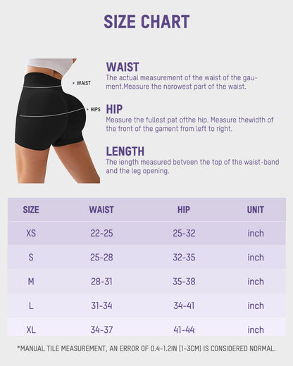 High-Waist Ribbed Butt-Lifting Shorts (4 Pack)