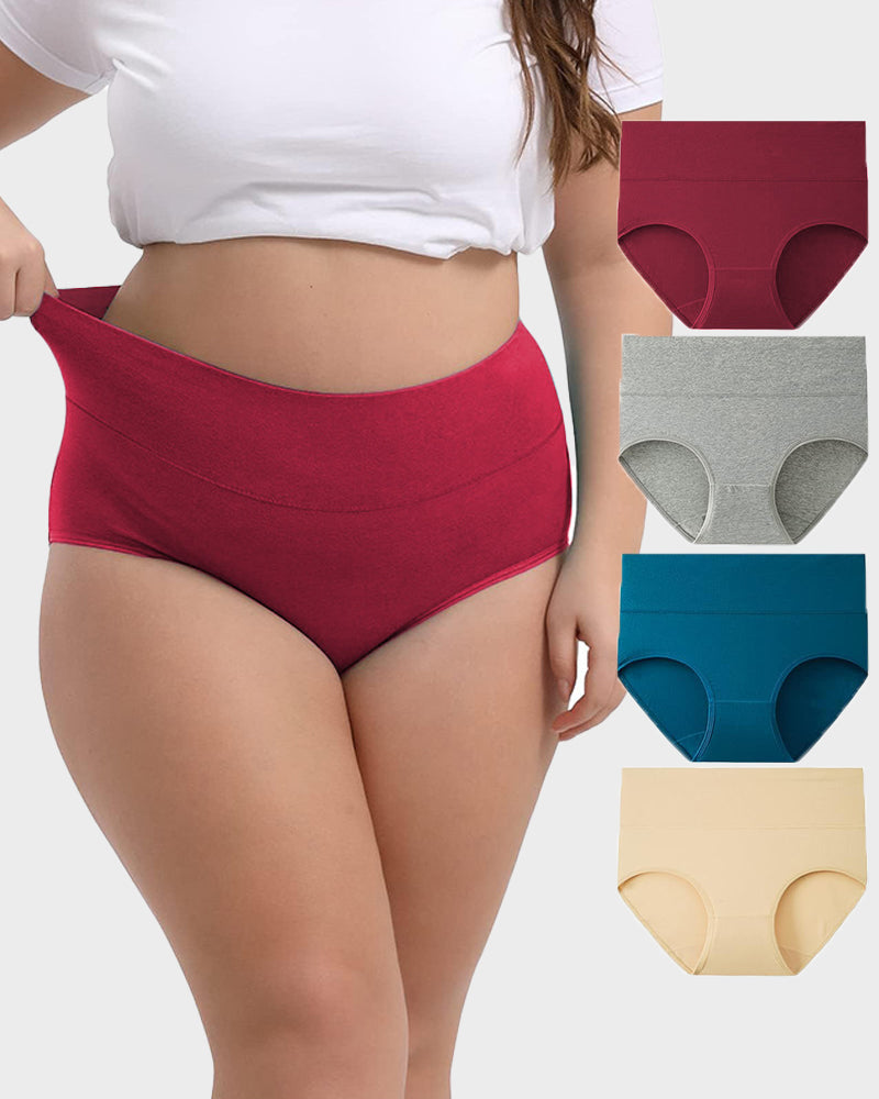Cotton High-Waist Full Coverage Briefs (4 pack)