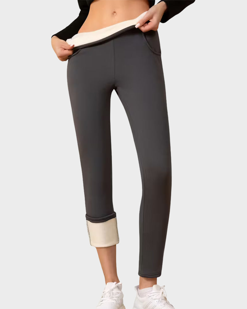 High Waist Pocket Thermal Lined Leggings