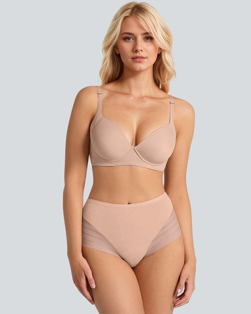 Seamless Breathable Lace Mid-Rise Panties