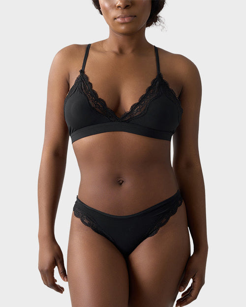 Lace Triangle Bralette & Briefs Set