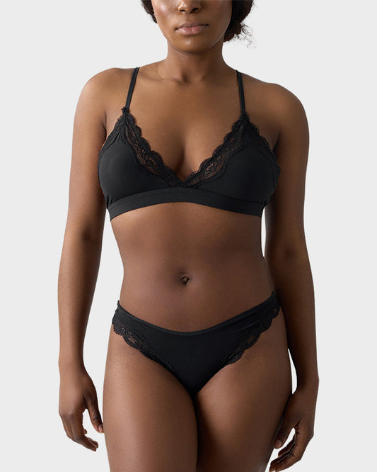 Lace Triangle Bralette & Briefs Set