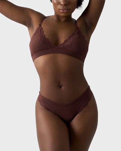 Lace Triangle Bralette & Briefs Set