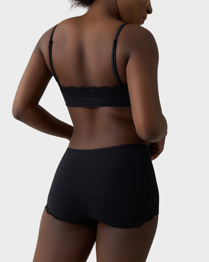 Lace Trim Wirefree Bralette & Panty Set