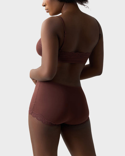 Lace Trim Wirefree Bralette & Panty Set