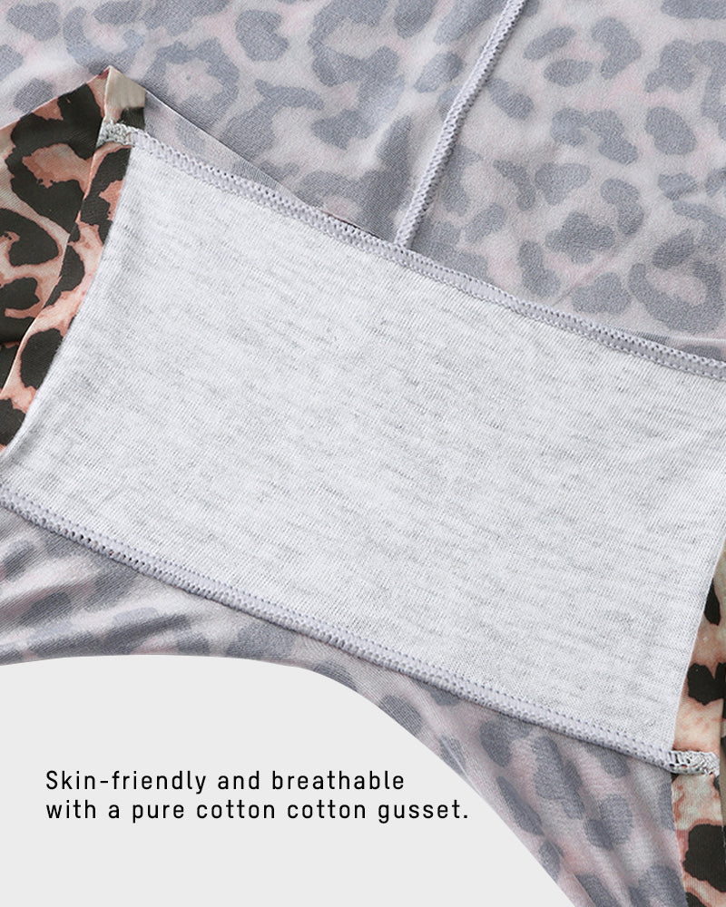 Mid-Rise Ice Silk Leopard Panties (9 Pack)