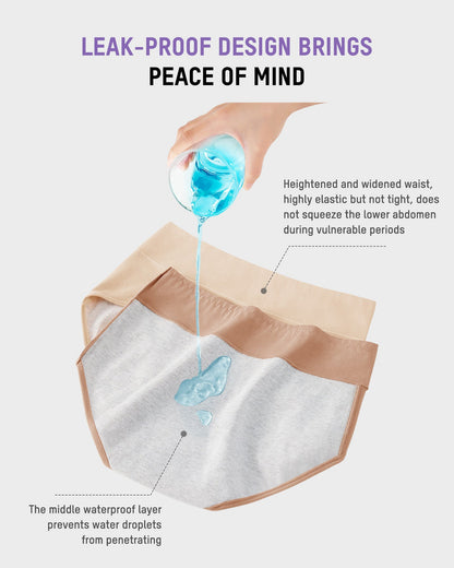 Mid-Rise Leakproof Cotton Period Panties (3 Pack)