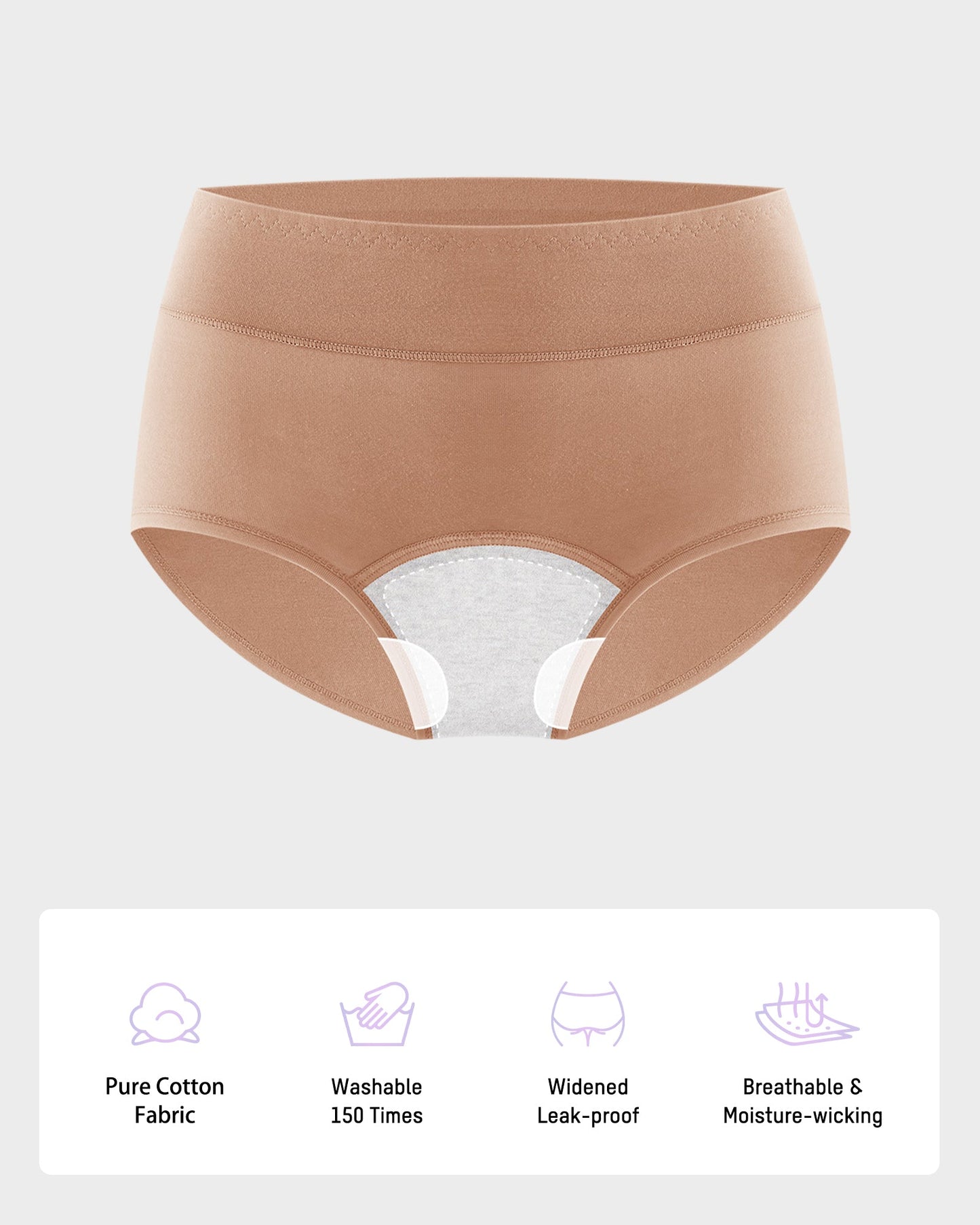 Mid-Rise Leakproof Cotton Period Panties (3 Pack)