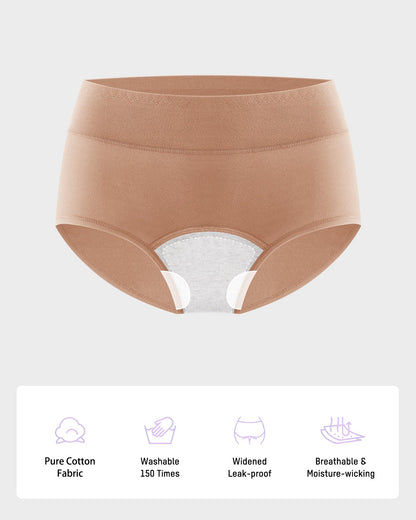 Mid-Rise Leakproof Cotton Period Panties (3 Pack)