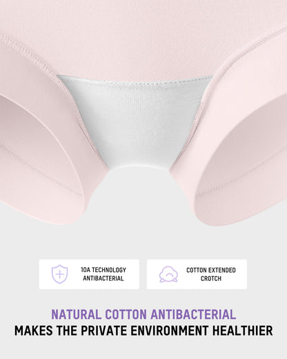 Mid-Waist Cotton Antibacterial Boxer Panties (5 Pack)