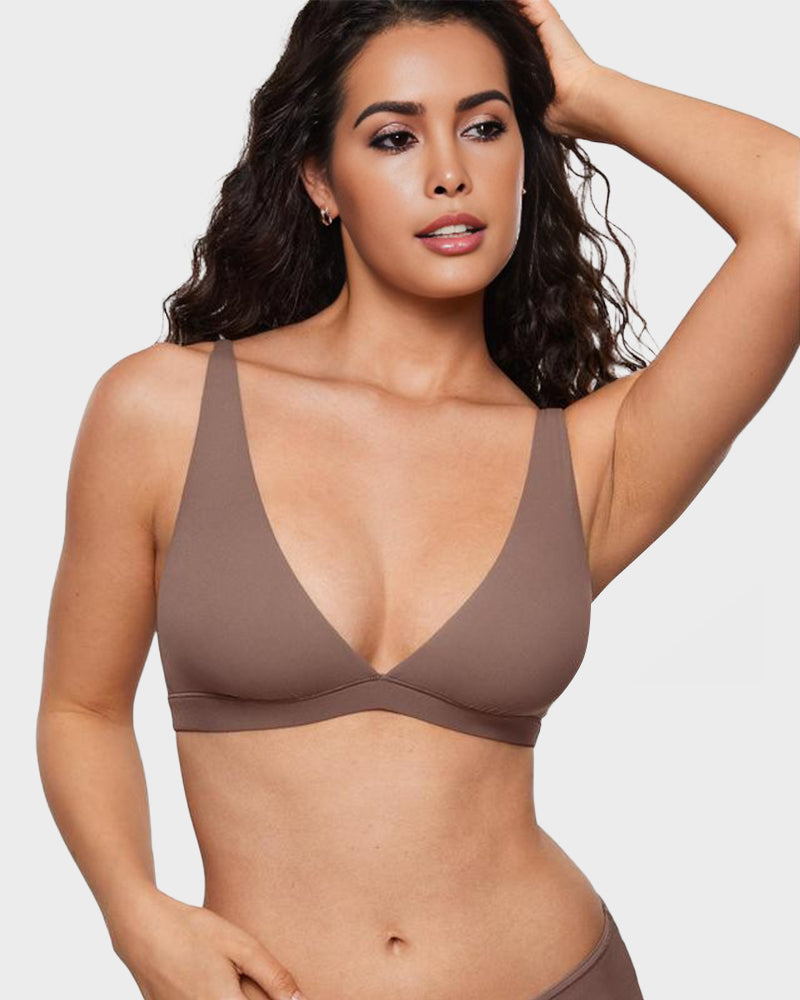 No Padding Plunge Triangle Bralette Bra