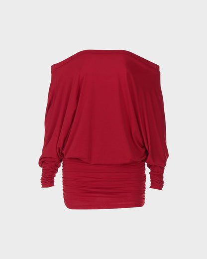 Off-Shoulder Sheer Ruched Bodycon Mini Dress