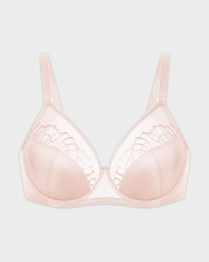 Plus-Size Pearl Shimmer Lace Minimizer Bra