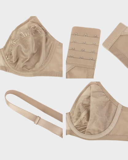 Plus-Size Pearl Shimmer Lace Minimizer Bra