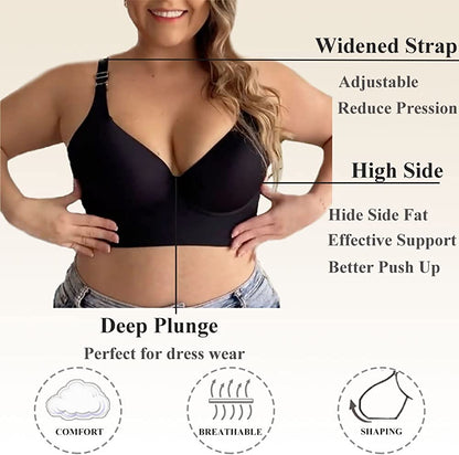 SheCurve® Full-Coverage Back Smoothing Bra-Brown