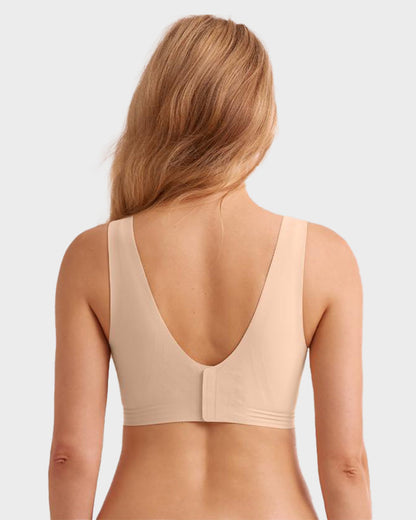 Seamless Full Coverage Wireless Push-Up Bra with Wide Straps
