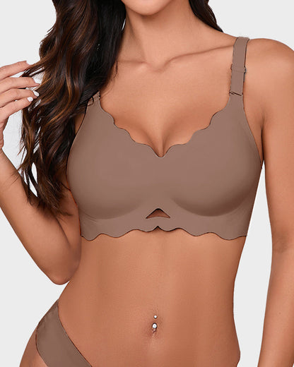 Seamless Wireless Scalloped Edge Jelly Bra