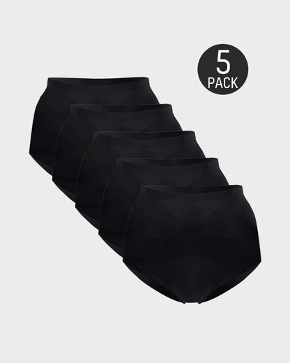 Seamless Tummy Control High-Waist Panties (5 Pack)