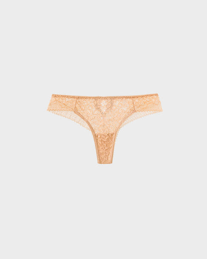 Floral Lace Cut-Out Thong Panties