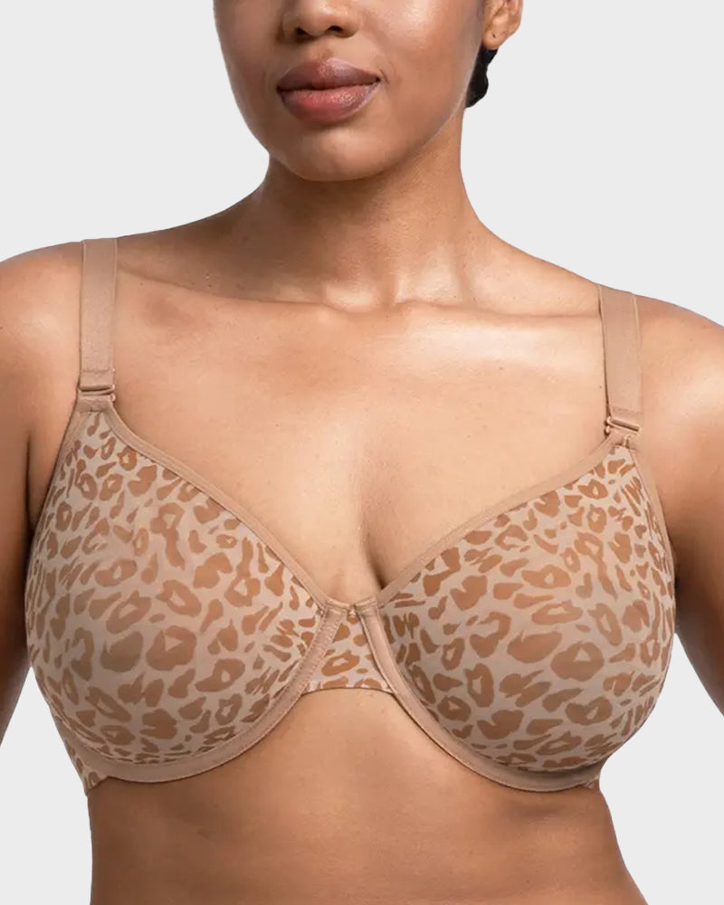 Sexy Sheer Leopard Mesh Underwire Bra