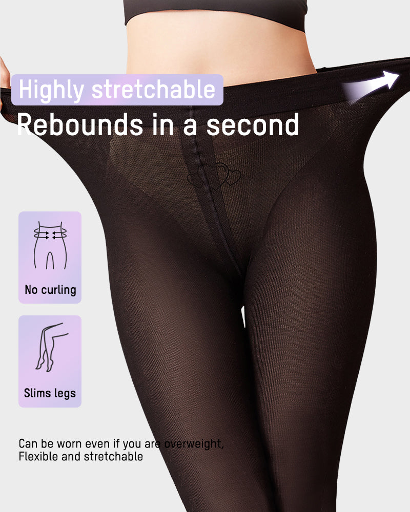 Slim Ribbed 120D Micro-Compression Sheer Tights