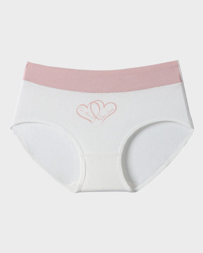 Soft Cotton Heart Print High-Waist Panties (6 Pack)
