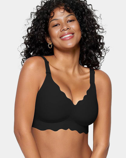 Soft Full Coverage Scalloped Wireless Jelly Bra