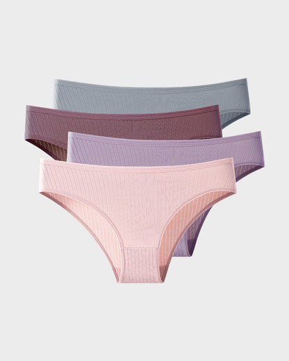 Soft & Breathable Low-Waist Cotton Briefs (4 Pack)