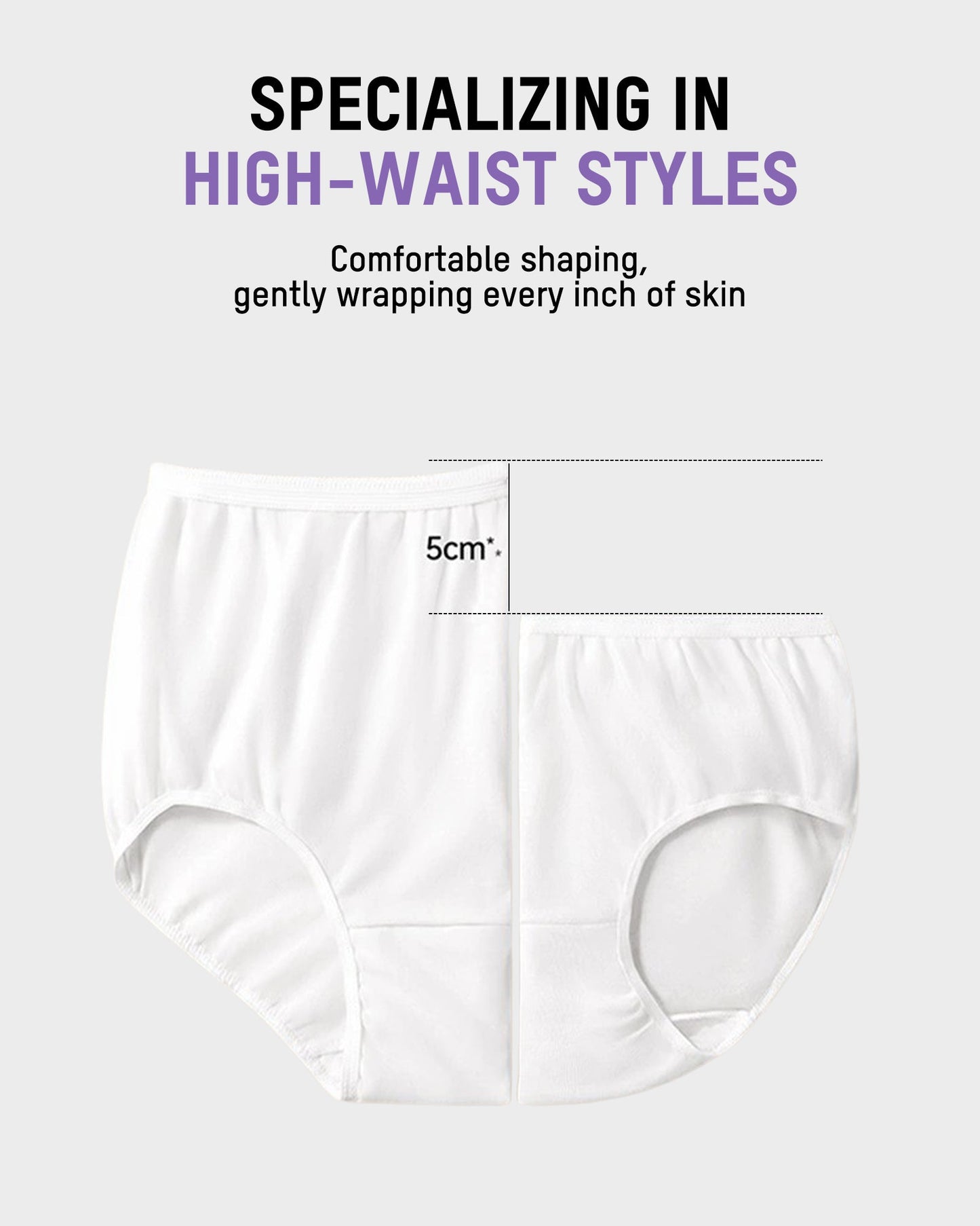 Sterilized Cotton High-Rise Disposable Briefs (4 Pack)