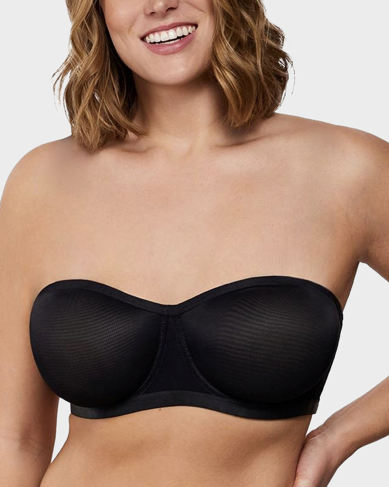 Strapless Mesh Underwire Balconette Bra