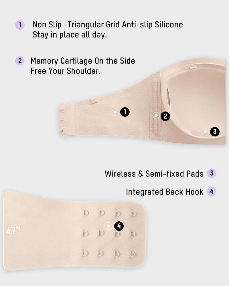 Strapless Wireless Padded Bandeau Bra