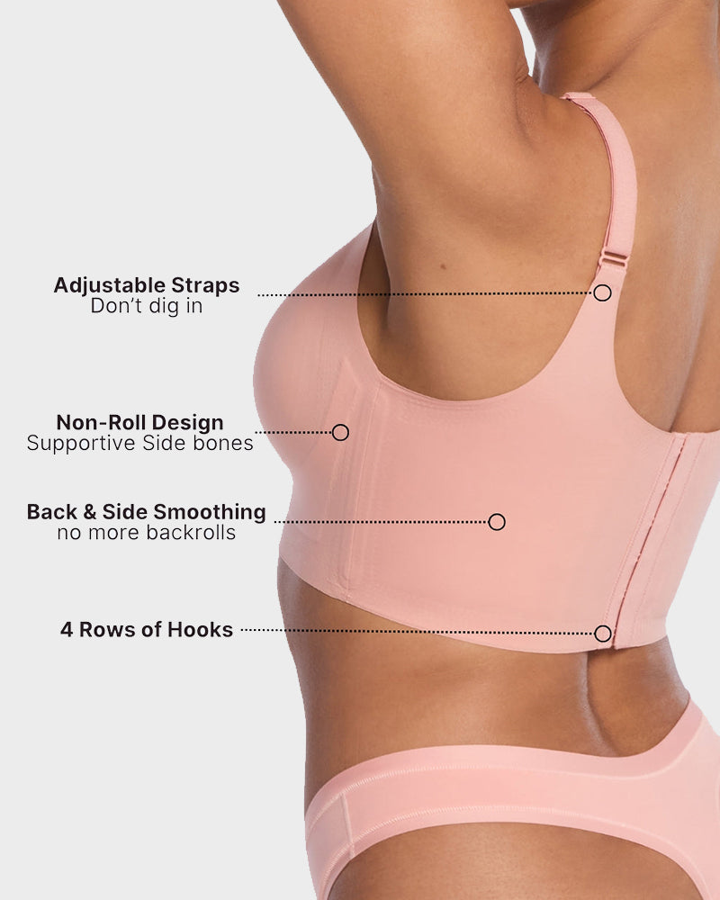 Wireless V-Neck Back & Side Smoothing Bra
