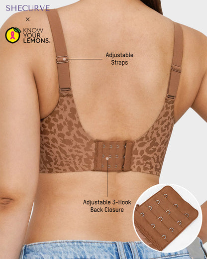 Wireless Leopard V-Neck Contour Bra