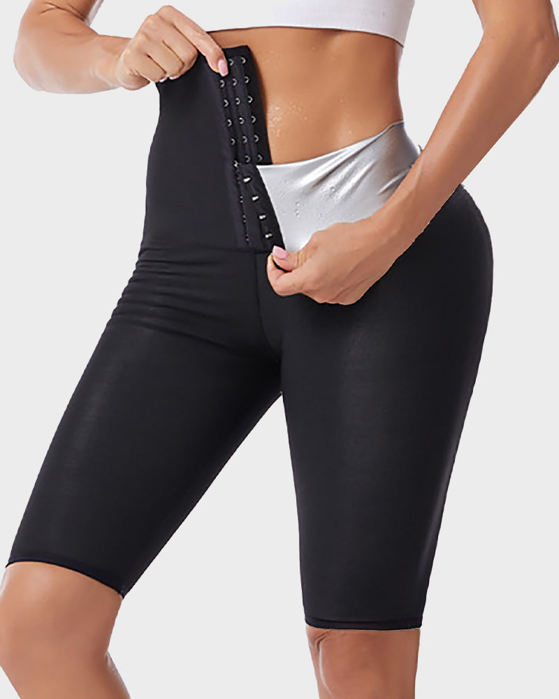 High Waist Tummy Control 5/8 Length Workout Sauna Pants