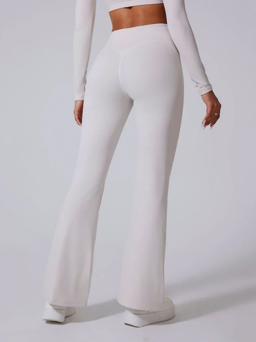 Side Ruching Flared Leggings